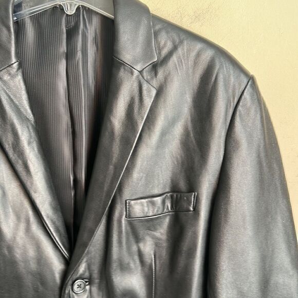 Alfani Black Men’s Leather Jacket 40R - Picture 2 of 8